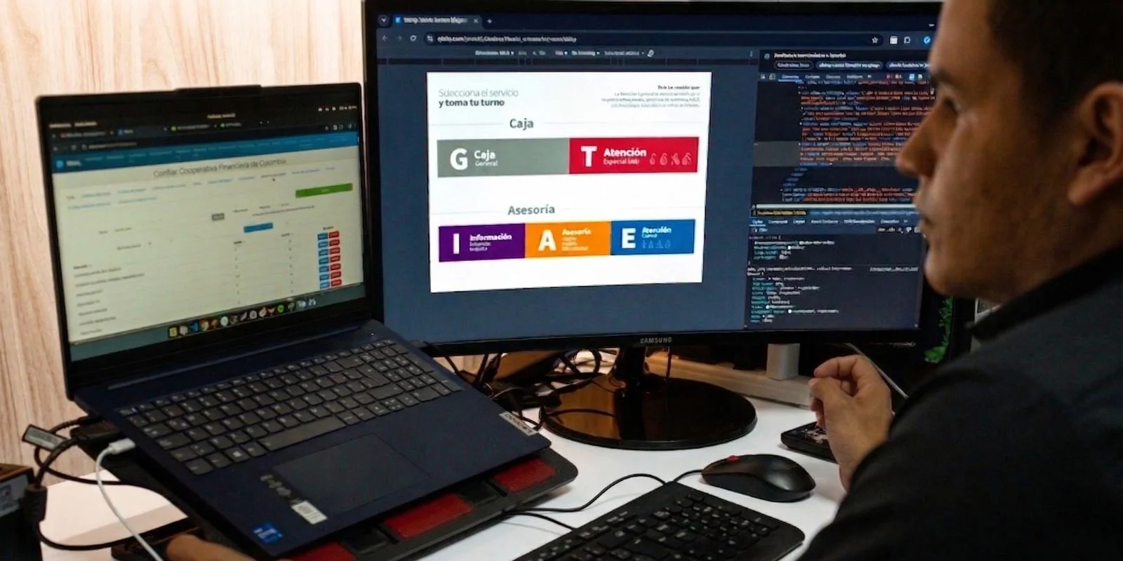 Programador escrevendo código de desenvolvimento sob medida